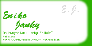 eniko janky business card